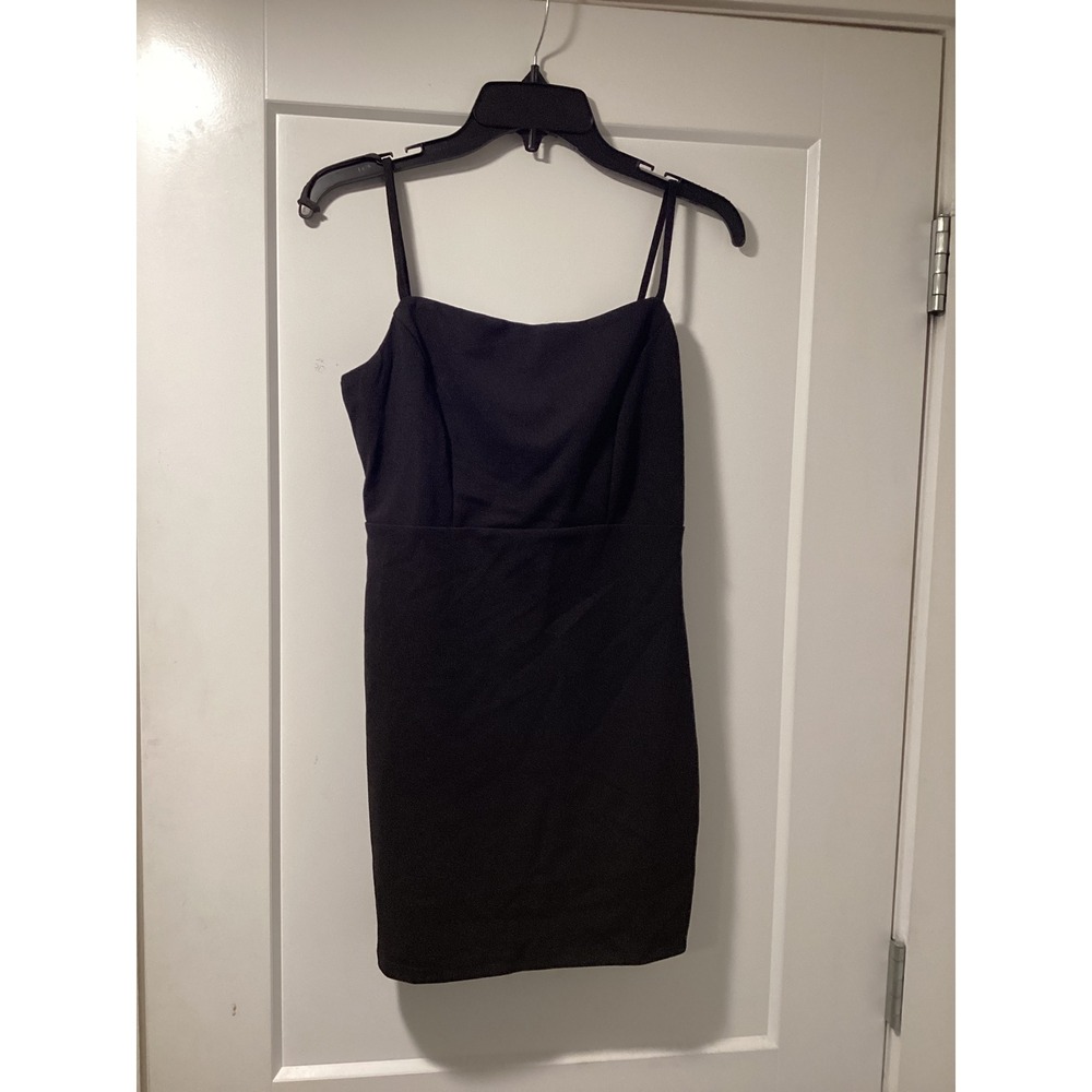 Windsor Black Bodycon Mini Dress Square Neck Bow Back GSD210108 Size M NEW